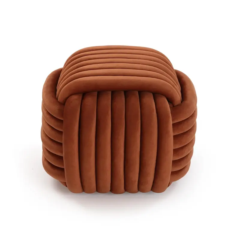 PUF CUADRADO MARRON KNOT