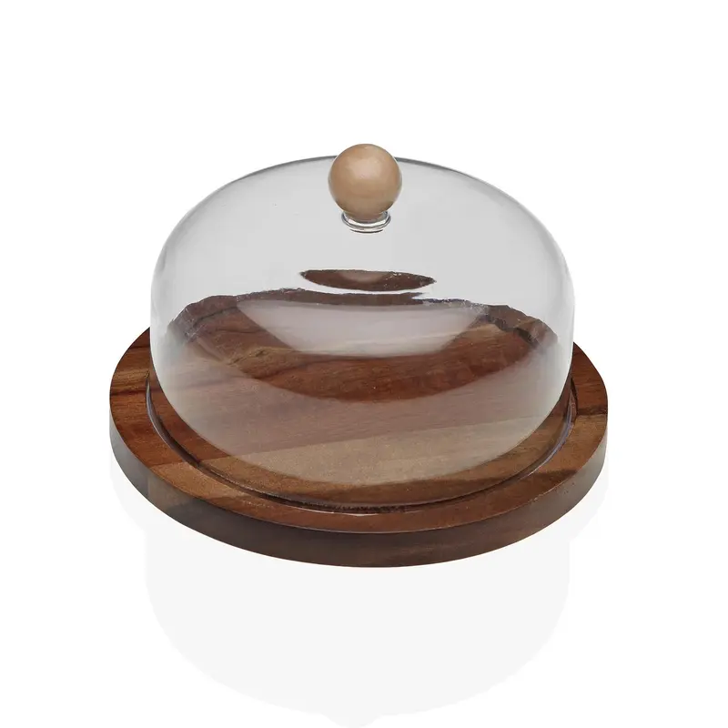 QUESERA CON TAPA TRANSPARENTE DE ACACIA