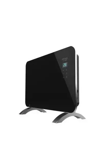 Radiador convector de cristal con pies y wifi de color negro ready warm 6670 crystal connection de Cecotec