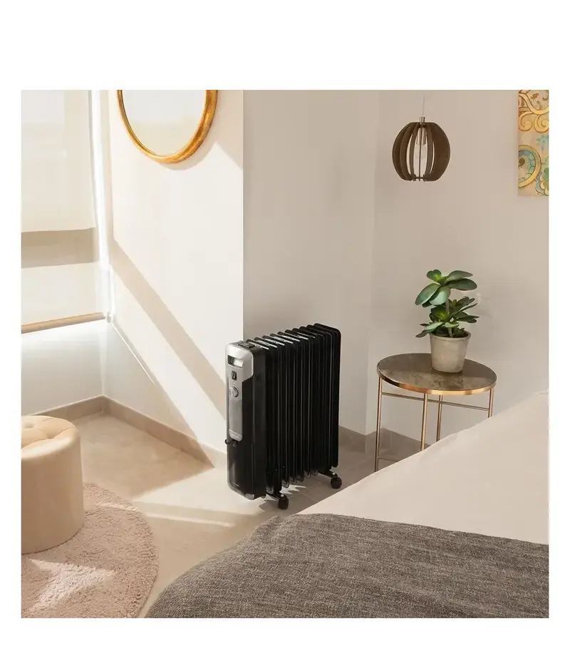 Radiador de aceite ReadyWarm 11000 2500 W 11 módulos con 3 niveles de potencia y sistema de seguridad para 25 m2 Cecotec