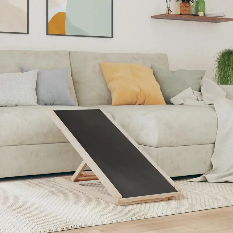 Rampa para perros madera maciza de abeto gris 100x40 cm