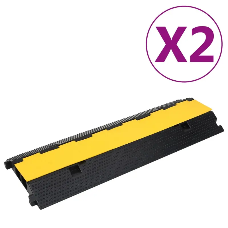 Rampas protectoras de cables con 2 canales 2 uds goma 100 cm