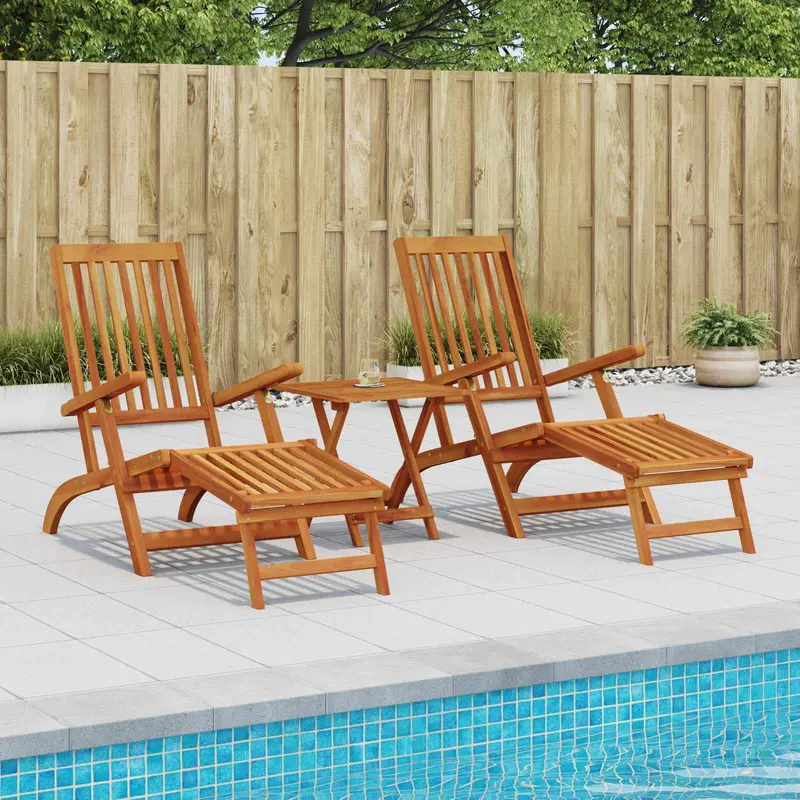 Recliner y tumbona plegable 2 pcs 55 x 146 x 91 cm
