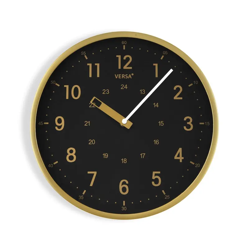 RELOJ COCINA 30 CM GOLDEN NEGRO