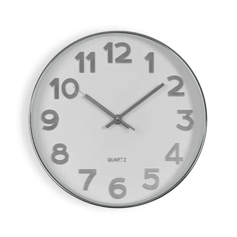 RELOJ DE PARED BLANCO SILVER NUMBERS 30CM