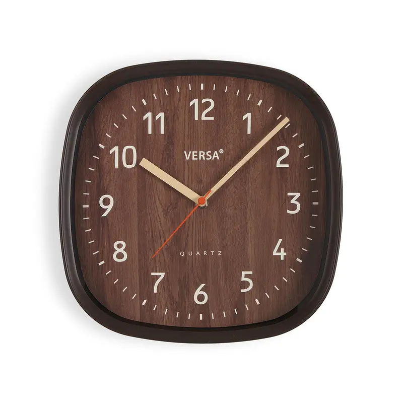 RELOJ DE PARED CUADRADO MADERA OSC 31CM