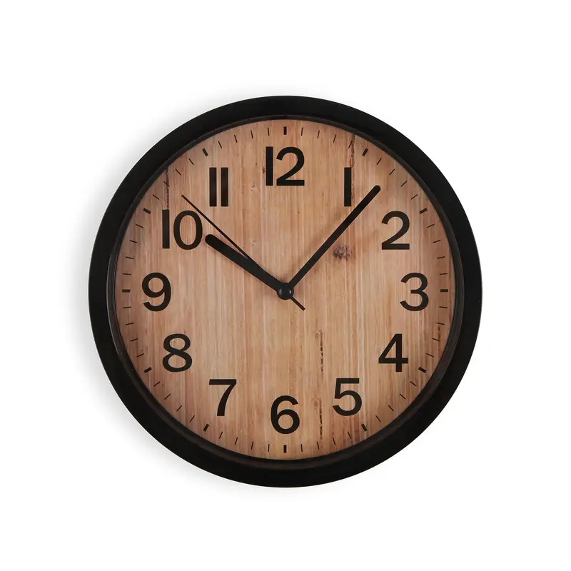 RELOJ DE PARED EFECTO MADERA 22CM