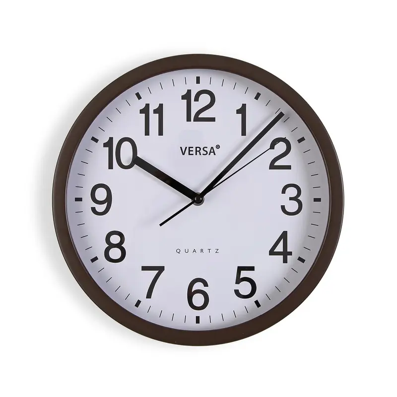RELOJ DE PARED MARCO DE MADERA OSCURA 31CM