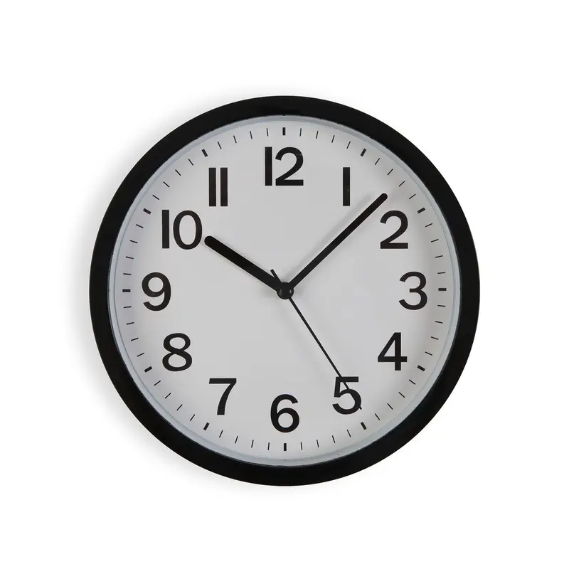 RELOJ DE PARED NEGRO 22CM