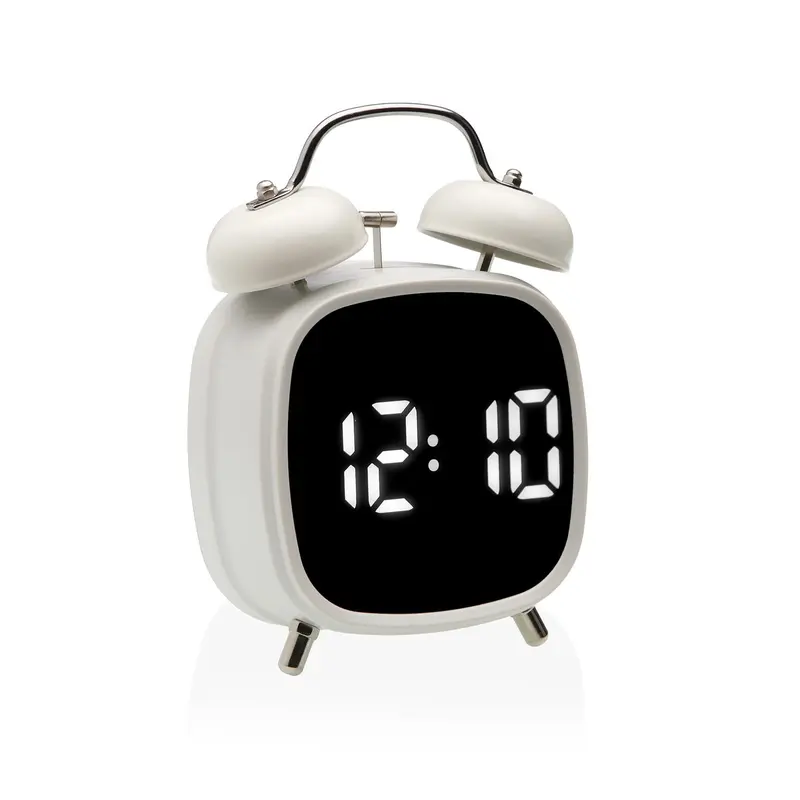 RELOJ DESPERTADOR DIGITAL BLANCO