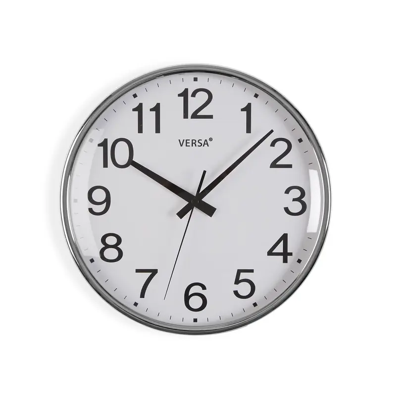 RELOJ PARED GIA PLATEADO 26CM