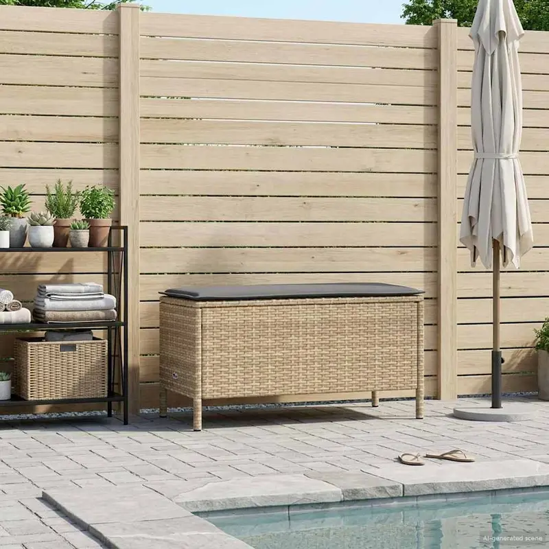 Reposapiés de Jardín Beige y Gris Claro 80 x 38 x 42 cm