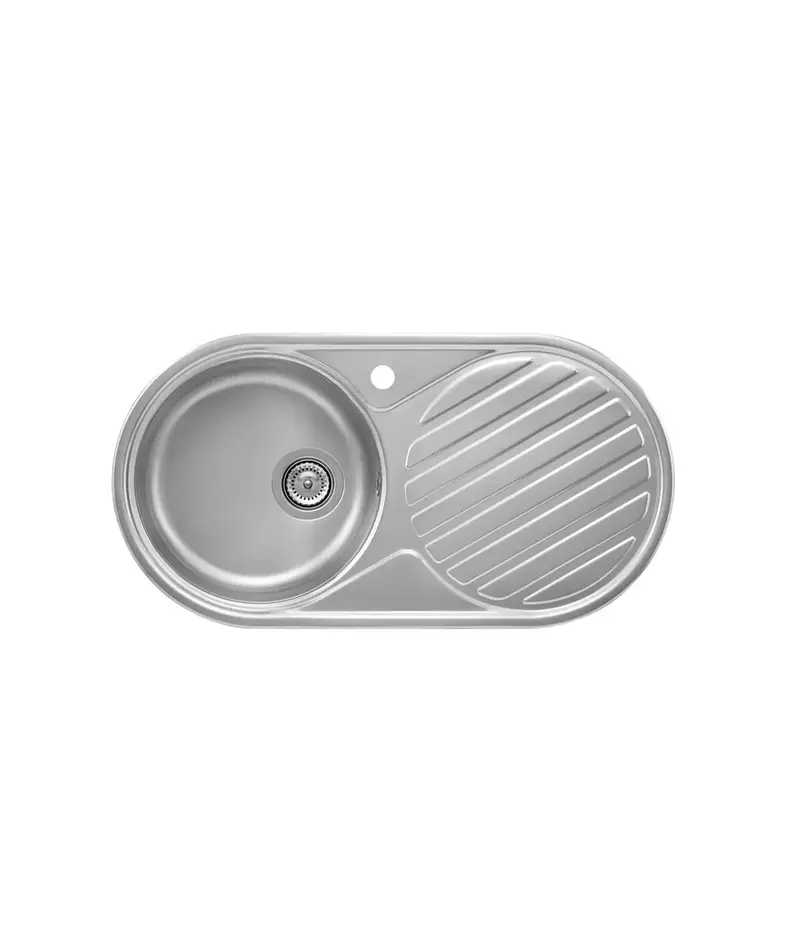 Roca Duo A870930845 fregadero con escurridor a la derecha de 84 cm fabricado en acero inoxidable Roca