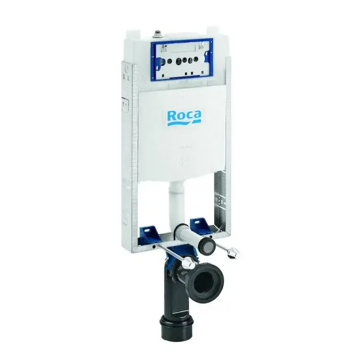 ROCA IN-WALL A890070120 Bastidor con cisterna compacta empotrable con doble descarga para inodoro suspendido. Codo de Ø90 / Ø110