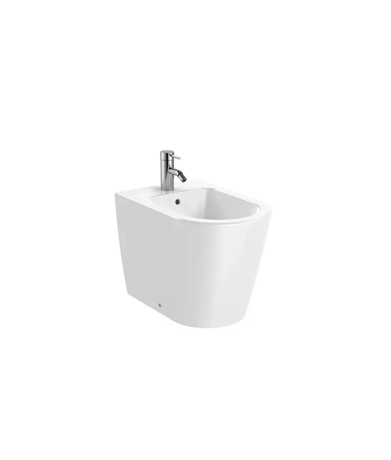 Roca Inspira A357527000 bidet con un agujero para grifería de 37 cm fabricado en porcelana de color blanco Round Roca