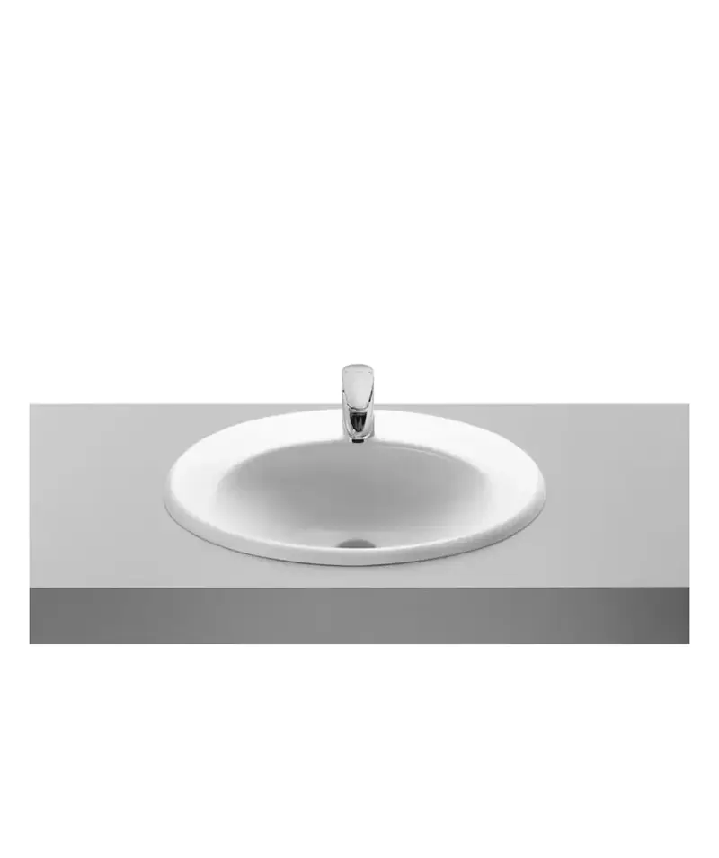 ROCA JAVA A327863000 Lavabo para instalación sobre encimera de 56 cm fabricado en porcelana de color blanco