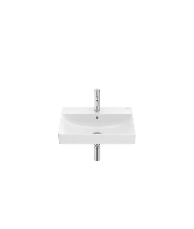 ROCA ONA A327685000 Lavabo compacto de porcelana con diseño rectangular en acabado color blanco