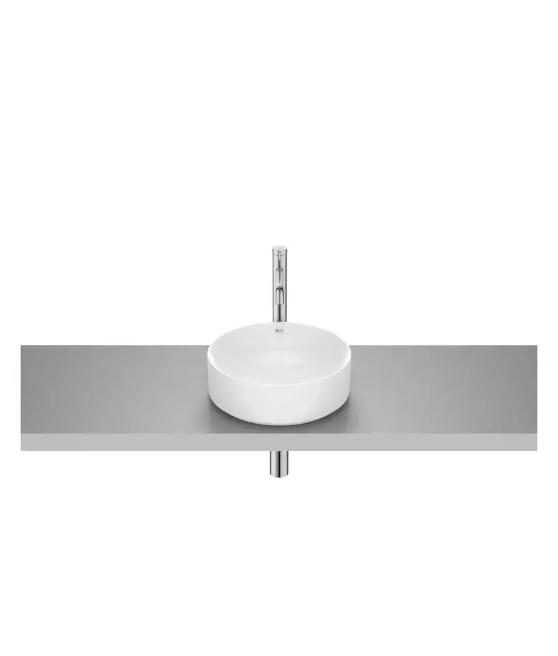 Roca Ona A32768J000 lavabo sobre encimera de porcelana con diseño circular en acabado color blanco Roca