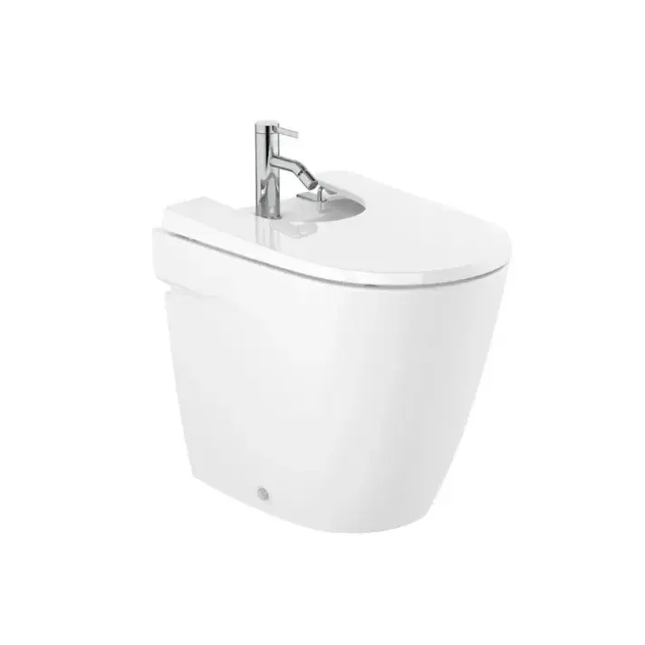 Roca Ona A357687000 bidé compacto de pie hecho en porcelana de 36 cm con un acabado en color blanco Roca