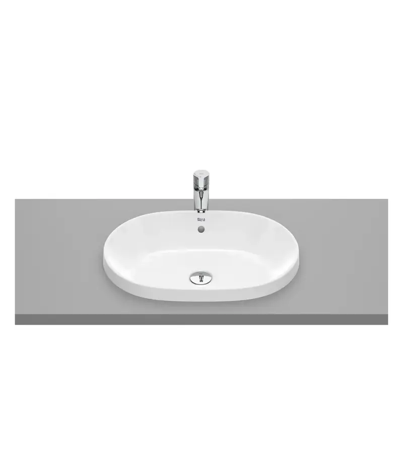 Roca Round A3270Y5000 lavabo encastrado de 55 cm con un diseño oval en acabado color blanco Roca
