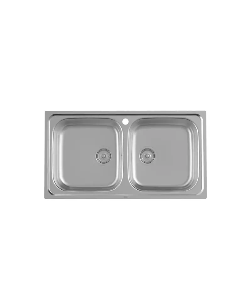 ROCA VICTORIA A872901A01 Fregadero de 2 Cubetas en Acero Inoxidable 90cm