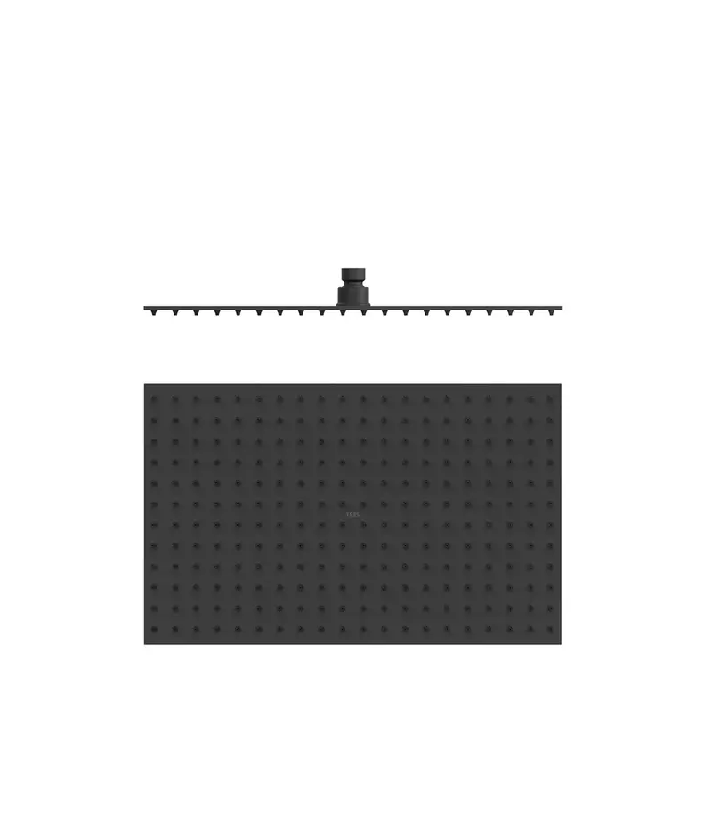 Rociador de ducha con rótula orientable diseño rectangular extrafino en acero inoxidable negro mate TRES