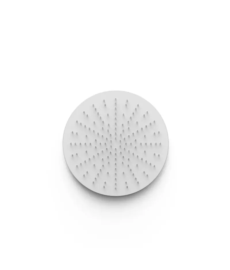 Rociador de ducha empotrado a techo hecho en acero inoxidable con acabado blanco mate Tres