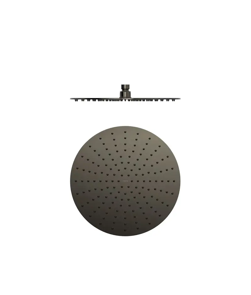 Rociador de ducha extrafino con rótula orientable hecho en acero inoxidable con acabado negro metalizado Tres