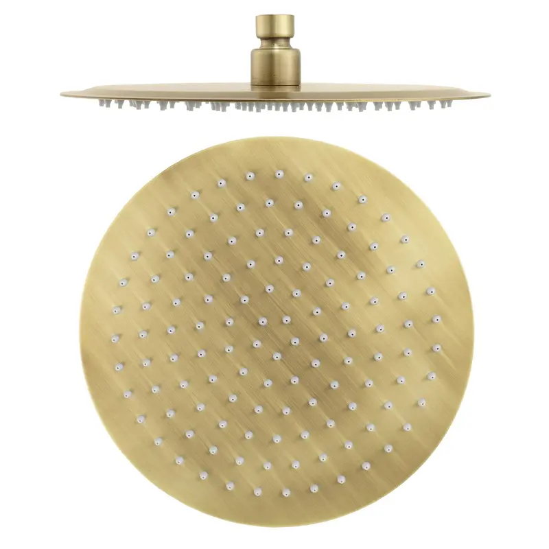 Rociador de ducha redondo vintage dorado envejecido 25cm de Valaz
