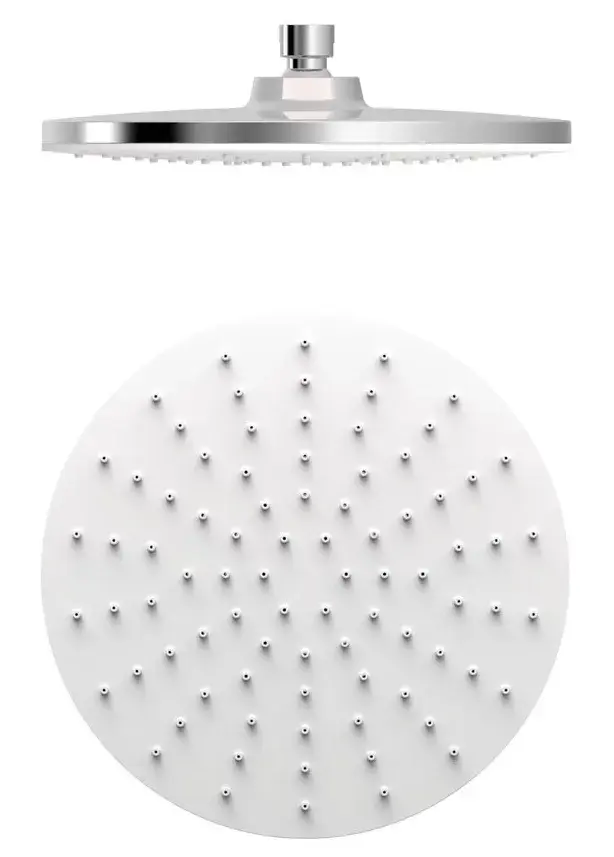 Rociador de forma redonda para ducha con rótula orientable en ABS con acabado cromado Tres