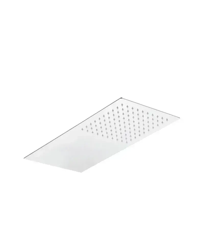 Rociador extraplano de ducha empotrado en acero inoxidable con efecto lluvia rectangular 25x50 cm INOX de GME