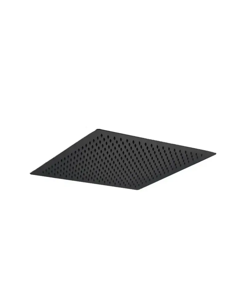 Rociador extraplano para ducha en acero de 40x40 cm y acabado negro mate de Imex