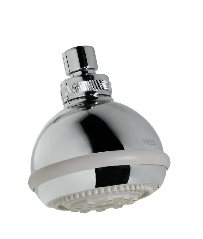Rociador para ducha con rótula orientable y varios tipos de chorros con acabado cromado Plus Basic TRES
