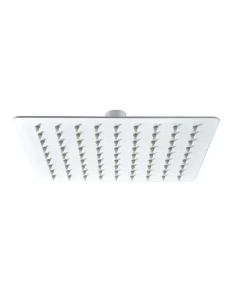 Rociador para ducha cuadrado de diseño moderno y extraplano de acabado blanco mate 30x30 de Imex