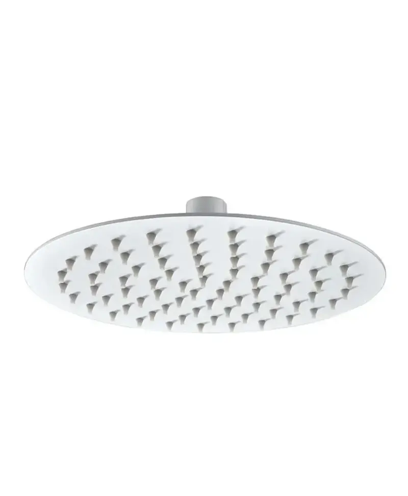 Rociador para ducha de diseño extraplano y moderno con un acabado blanco mate ø30 de Imex