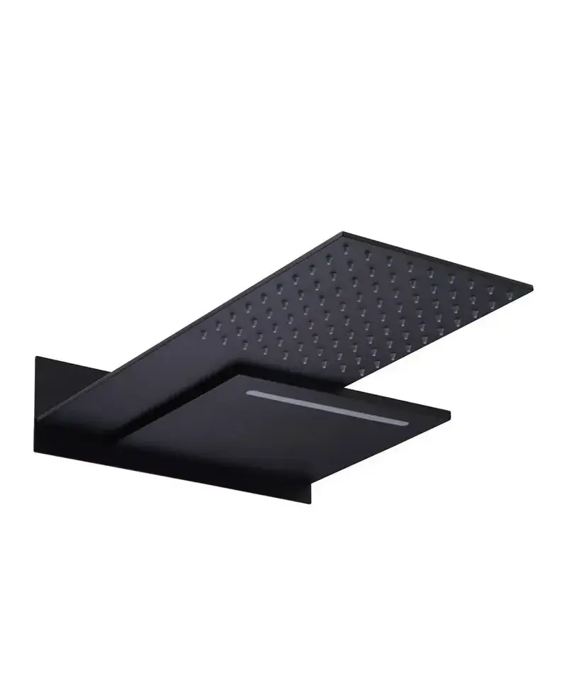 Rociador para ducha de forma rectangular con 2 funciones de color negro mate de Imex