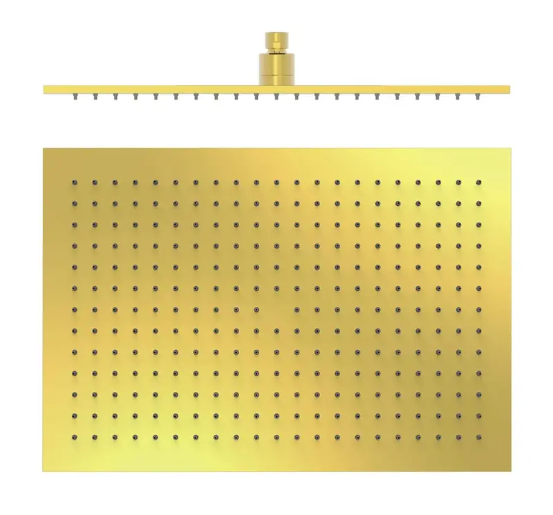 Rociador para la ducha rectangular de latón con acabado dorado TRES