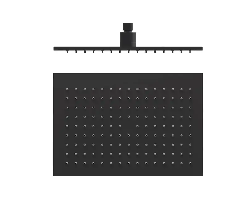 Rociador para la ducha rectangular fabricado de latón con acabado negro mate TRES