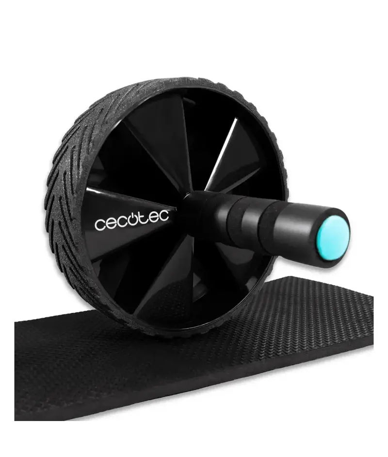 Rueda Abdominal DrumFit AB para un Core fuerte con agarre antideslizante y Esterilla EVA incluida Cecotec