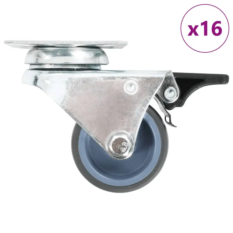 Ruedas dobles giratorias 16 unidades 50 mm