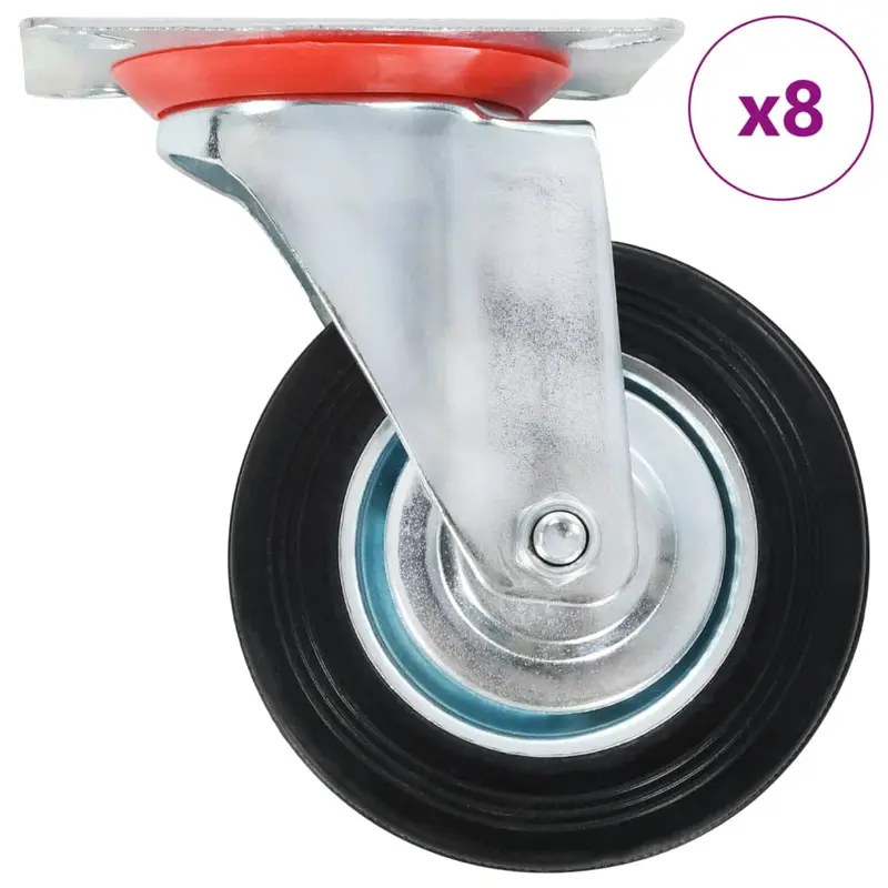 Ruedas giratorias 8 unidades 100 mm