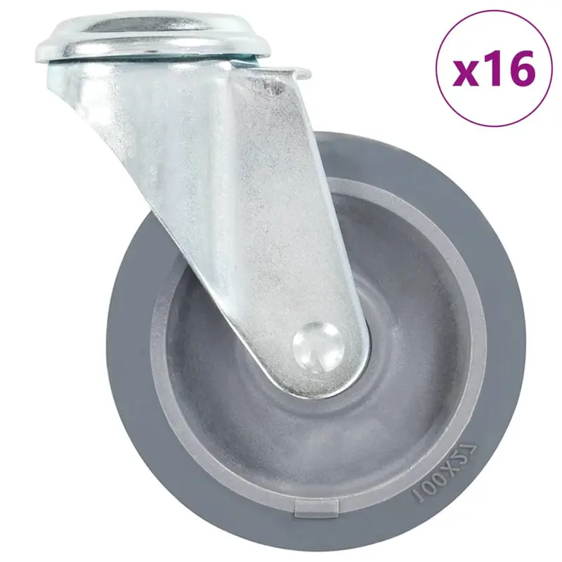 Ruedas giratorias con agujero pasador 16 unidades 100 mm