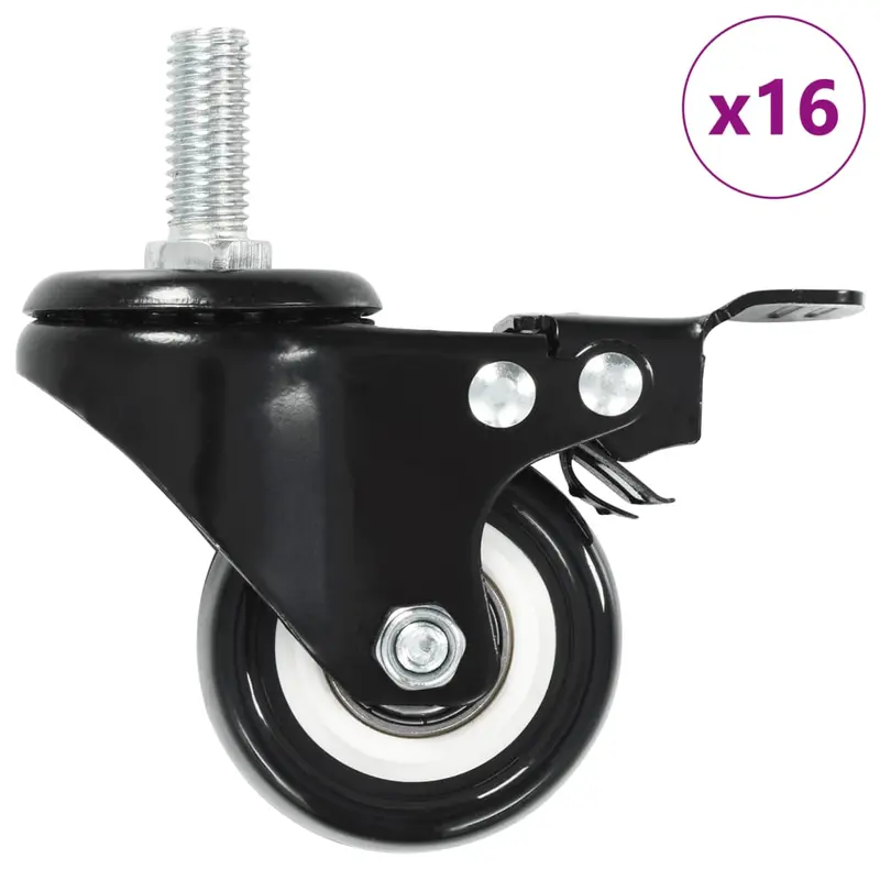 Ruedas giratorias con frenos 16 unidades 50 mm