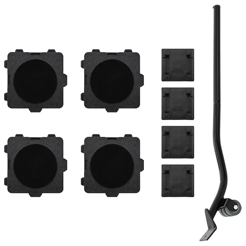 Ruedas para muebles (4 unidades, con elevador), color negro, 13,5 x 13,5 x 4,2 cm, 300 kg