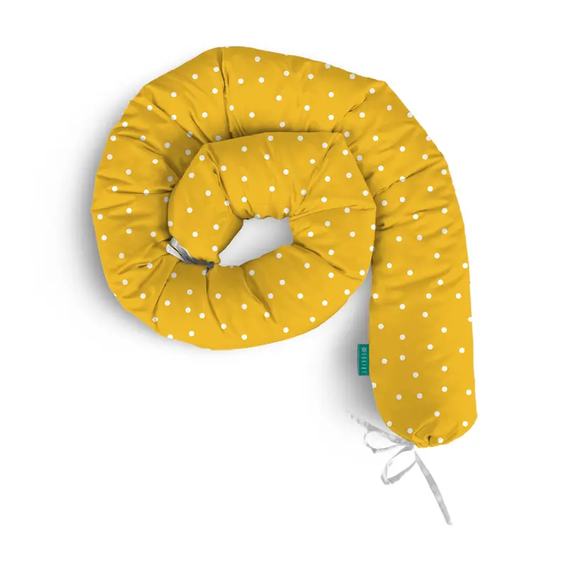 Rulo protector cuna Topos Blanco Sobre Fondo Amarillo