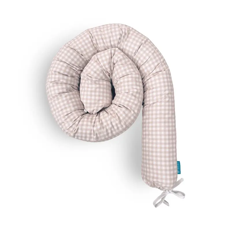 Rulo protector cuna Vichy Beige