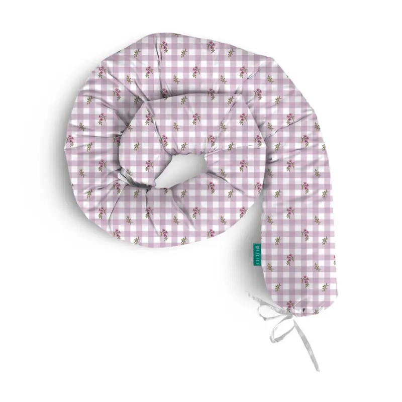 Rulo protector cuna Vichy Flor Malva