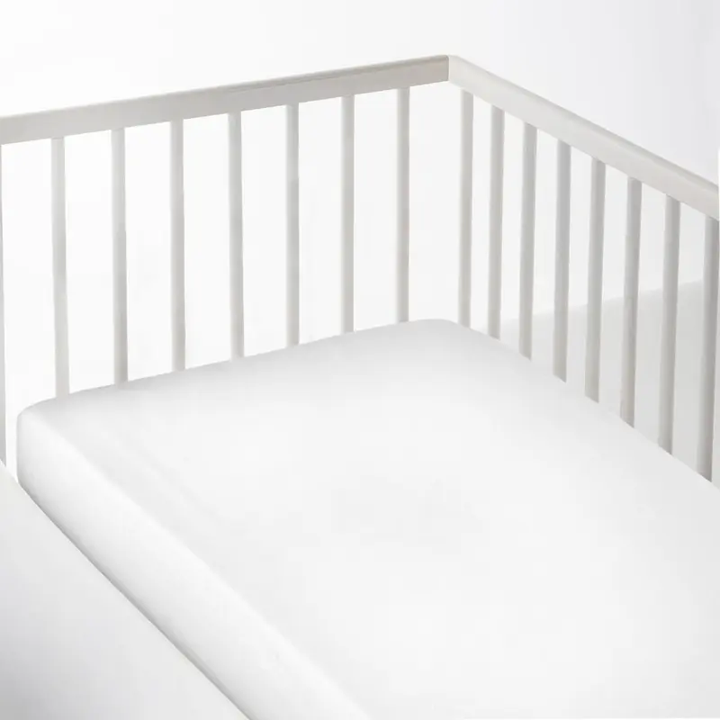 SÁBANA BAJERA AJUSTABLE CUNA 100% ALGODÓN BLANCO ÓPTICO