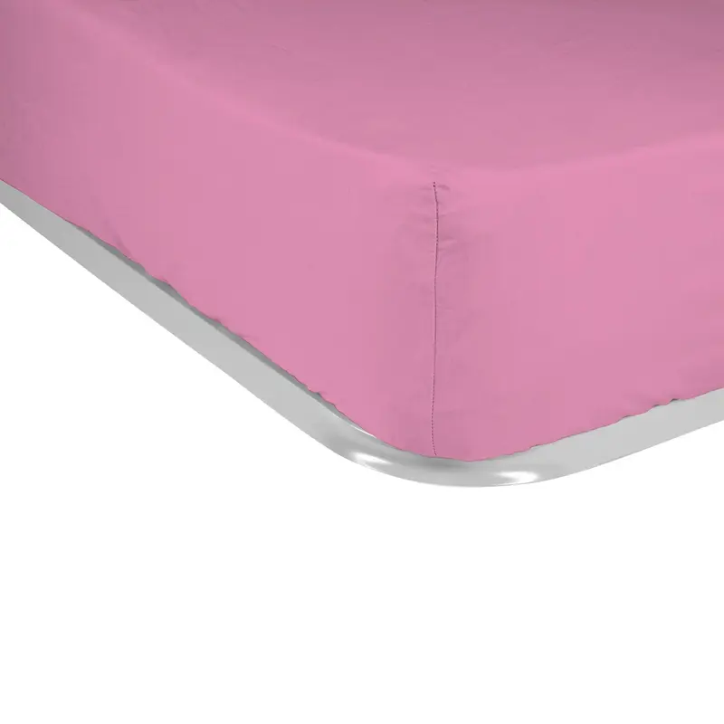 Sábana bajera Algodón Percal de 200 hilos Rosa Chicle