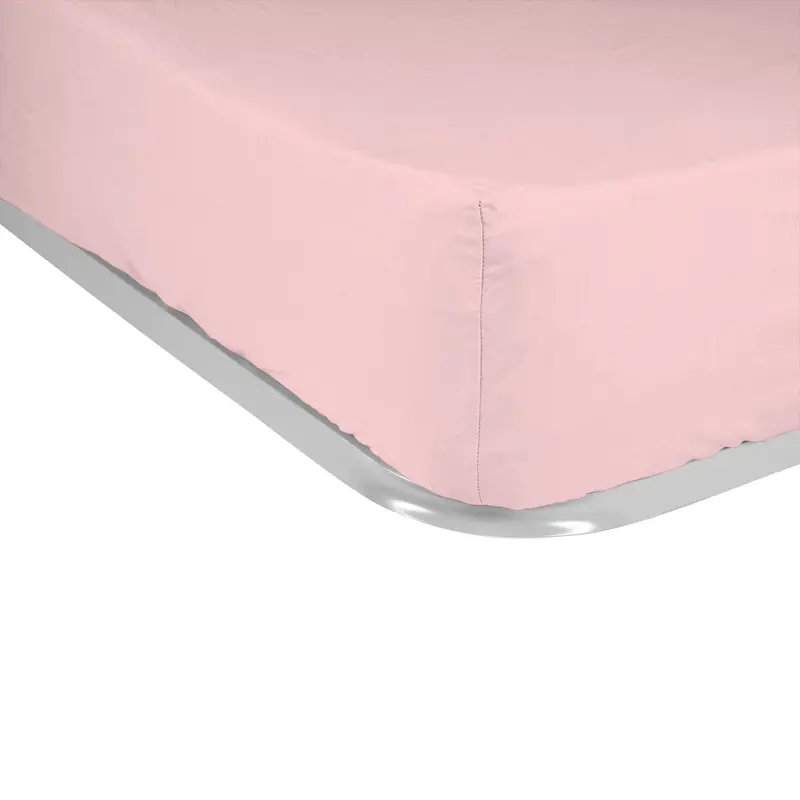 Sábana bajera Algodón Percal de 200 hilos Rosa Palo